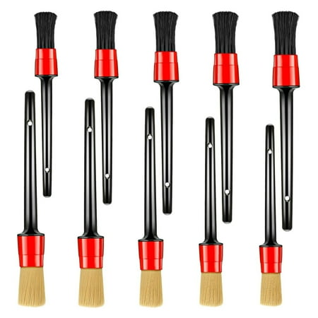 

10pcs Car Detailing Brush Set Scratch Free Wet Dry Hanging Bristle Handheld Long