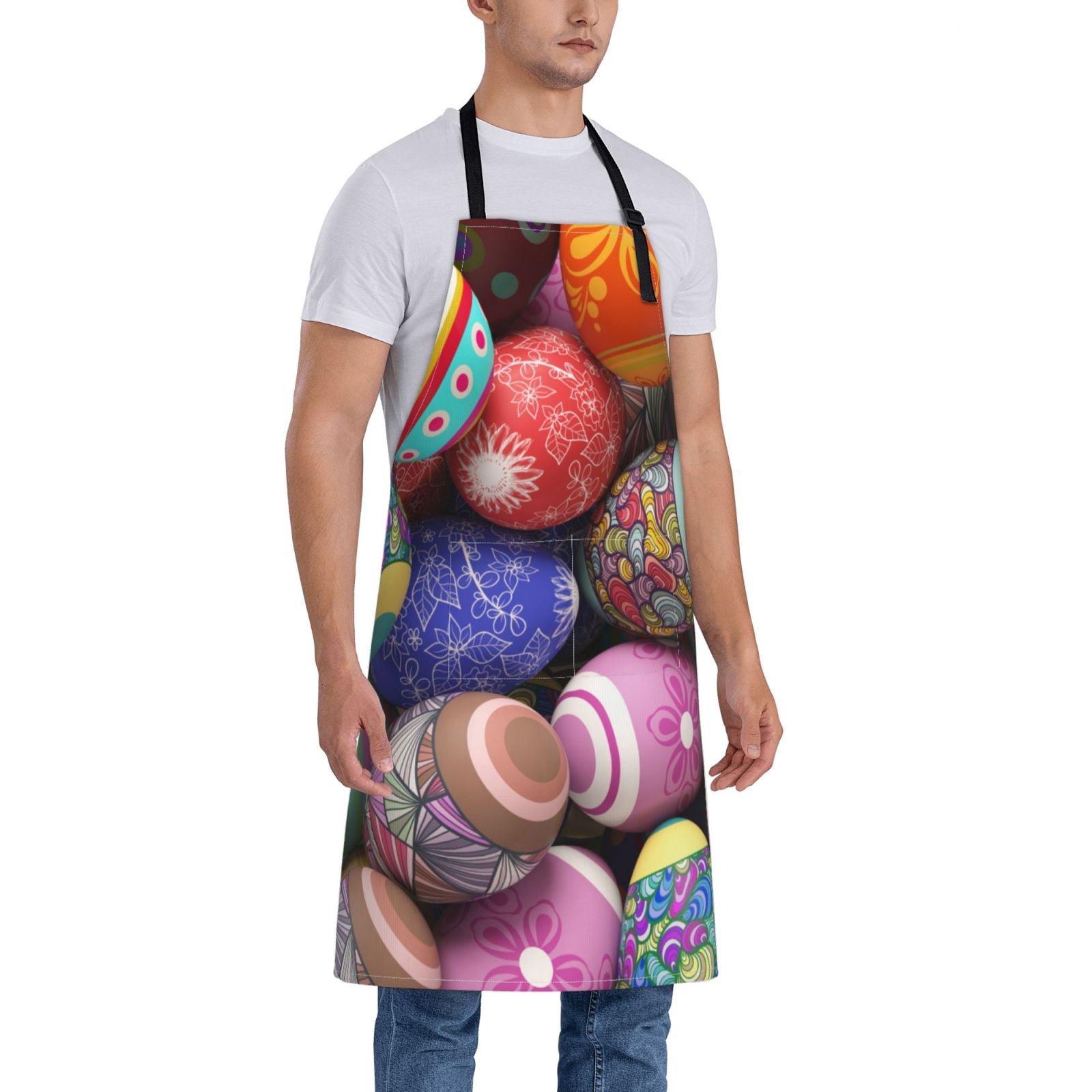 Kdxio Easter Eggs1 Apron with Pockets Adjustable Kitchen Aprons for Men Women Waterproof Aprons for Cooking,Drawing,Crafting, Baking Household Cleaning