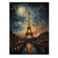 thumbnail image 3 of Designart "Eiffel Tower in the 19th Century A Vintage View I" Cityscapes Print on Natural Pine Wood, 3 of 5