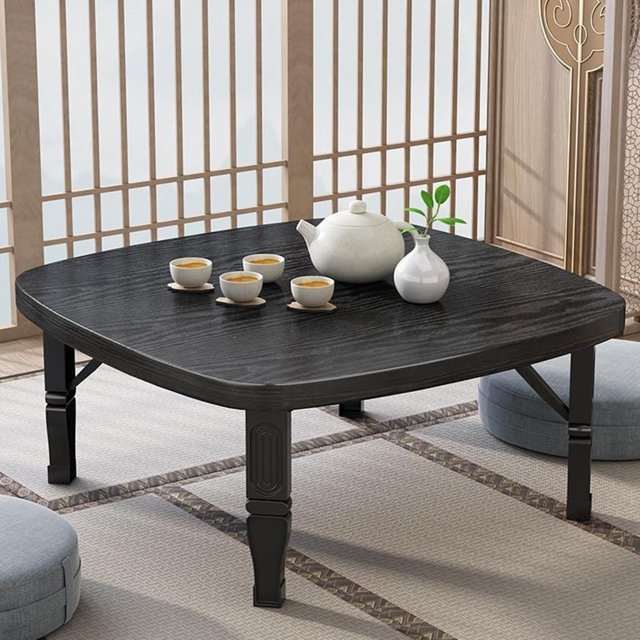 Natural Color, Space Saving, Versatile Low Table for Tatami Sitting, Bedroom, Outdoor - Study, Dining, Tea Room, Small Desk-80 * 80cm