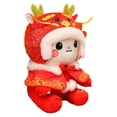 thumbnail image 2 of Muñeco de peluche de dragón de Año Nuevo chino, juguete suave decorativo único para el hogar. 23cm, 2 of 9