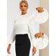 thumbnail image 2 of Blusa de Oficina Allegra K para Mujer Elegante con Cuello Levantado Blanco M, 2 of 5