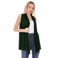 thumbnail image 4 of Women's Casual Solid Comfy Sleeveless Draped Open Front Cardigan S-3XL, 4 of 5