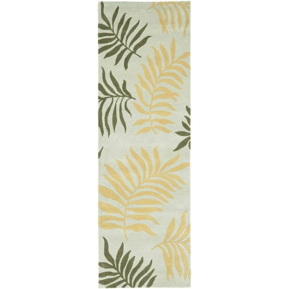 SAFAVIEH Soho Quinn Floral Wool Runner Rug, Light Blue/Multi, 2'6" x 8'