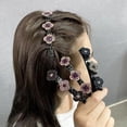thumbnail image 4 of 4 Pack – Double Retro Layer Twist Plait Clip Hair Flocking Texture Braided Hair Clips, Hair Clips For Styling(Mix01), 4 of 5