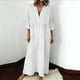 thumbnail image 1 of TaTaai Women Casual Loose Fit Solid Color Linen Look Dress 3/4 Sleeve V Neck Long Maxi Dress Soft Stretchy Fabric Lightweight Comfy for Daily Home Outfits Gift, 1 of 8