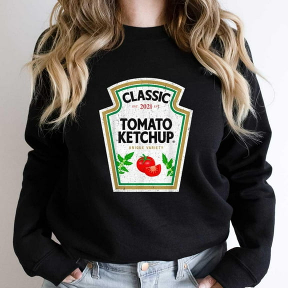Funny Ketchup Costume, Matching Couples and Group Halloween Graphic - Top Pick SW21439 Unisex Sweatshirt, Up to Size 5XL