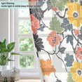 thumbnail image 4 of Yayeee Window Curtains Light Filtering 63"x42" Grommet Panel Pair Home Living Room Decor, Black Flowers Pattern, 4 of 7