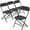 Black, variant on Folding Chairs Set of 4, Black Plastic Chair Sturdy Seat with Metal Frame, Perfect for Party, Event, Wedding, Birthday, Office, Outside Entertaining