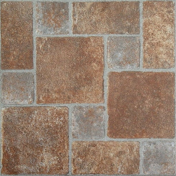 Stick Vinyl Floor Tiles 20 Sq, Floor Tile That Looks Like Brick Pavers