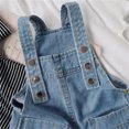 thumbnail image 4 of Girls Jeans Overalls Cute Cartoon Embordier Sleeveless Spring Autumn Baby Casual Loose Trendy Denim Pants Size 3-4 Y, 4 of 6