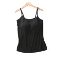 thumbnail image 1 of Camisola de algodón para mujer con sujetador de estante Tirante de espagueti ajustable Camiseta sin mangas Cami Tanques Aespa kaili Sencillez, 1 of 5