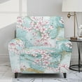 thumbnail image 2 of Xoenoiee Cherry Blossom Marble Print Stretch Recliner Couch Covers Chair Cover Form Fitted Non Slip Reclining Slipcovers for Standard Size Recliner, 2 of 7