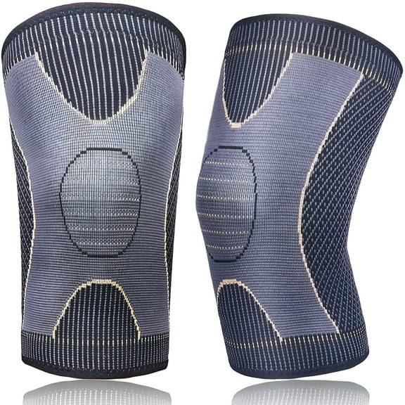 XIRQI 2 Pack Copper Knee Brace Sleeves for Arthritis Pain Relief and Support Compression Knee Sleeve