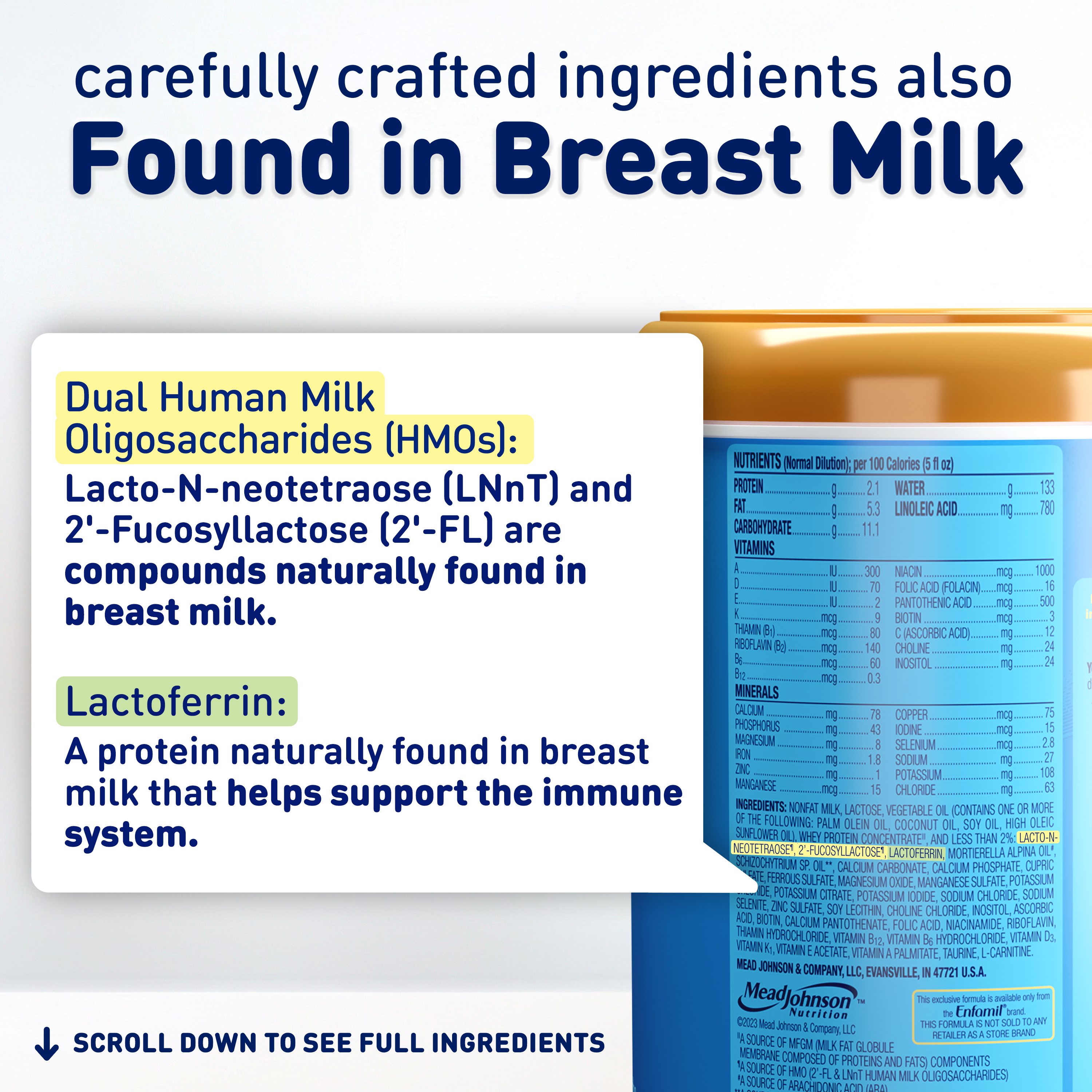 Enfamil Enspire Optimum Baby Formula, with Immune-Supporting Lactoferrin found in Colostrum, Our Closest Formula to Breast Milk, Dual Prebiotics, Infant Formula Powder, Baby Milk, 20.5 Oz - image 4 of 14