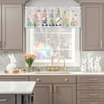 thumbnail image 5 of Valance Curtains for Kitchen Windows Easter Dwarfs with Egg Bunny Carrot Rod Pocket Valance Flower on Linen and Blue Checker Short Window Curtain Topper for Bedroom Living Room 54x18in,1&nbsp;Panel, 5 of 9