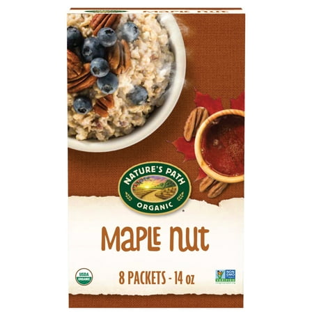 Nature's Path Organic Oatmeal, Maple Nut Instant, 14oz Box