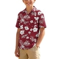 thumbnail image 6 of OGLCCG Boys Button Down Hawaiian Shirt Short Sleeve Beach Hawaiian Shirts for Boys Summer Floral Printed Vacation Tops 3-15 Years, 6 of 7