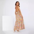 thumbnail image 4 of New Spring/Summer Women's Sexy Strappy Halter Neck Slit Floral Print Vacation Dress, 4 of 6