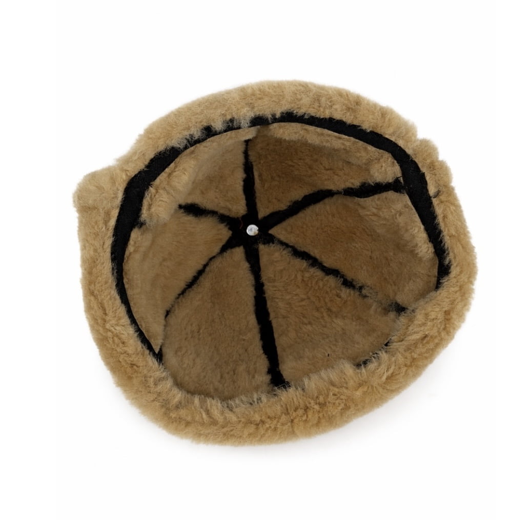 Leather Aviator Russian Ushanka Trapper Shearling Sheepskin Fur Ear Flap Waterproof Winter Hat (US, Alpha, X-Large, Cognac)