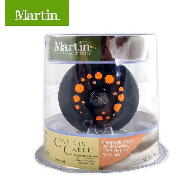 Martin Caddis Creek Fly Fishing Reel, Size 6/5 Single Action Fly Reel with  Rim-Control, Changeable Right- or Left-Hand 