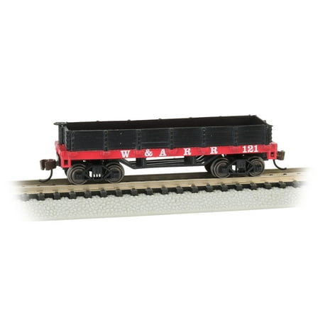 Bachmann-Old-Time Wood Gondola - Ready to Run -- Western & Atlantic 121 (red) -
