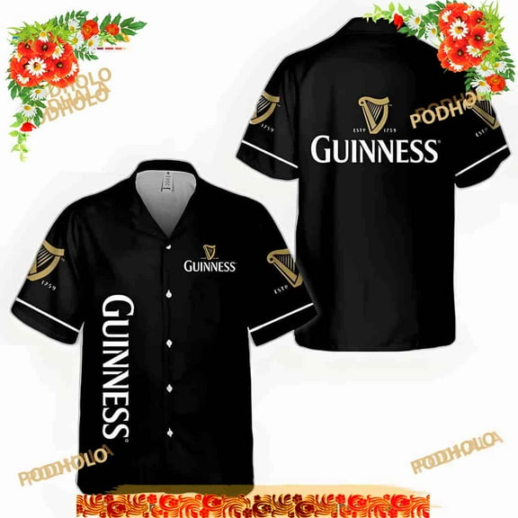 Basic Black Guinness Funny Hawaiian Shirt Gift For Beer Lovers
