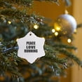 thumbnail image 7 of 3drose, Peace Love and Running - Things That Make Me Happy - Run - Runner Gift, 3 inch Snowflake Porcelain Ornament, 7 of 7