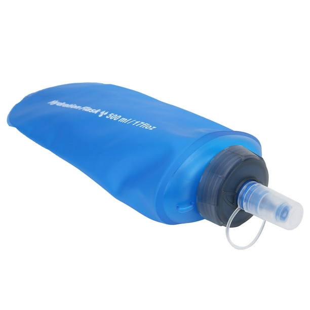 Botellas de agua plegables, botella de agua de silicona azul, silicona de plástico plegable resistente a los impactos para exteriores, para correr, para viajar, para moverse LHCER Descripción de la referencia