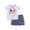 White / blue, variant on Pinkfong Baby Shark Baby Girls French Terry T-Shirt Shorts Set Pink/White 18 Months