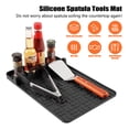 thumbnail image 4 of Silicone Griddle Tools Mat for Blackstone, Spatula Mat with Drip Pad Grill Mat, Side Shelf Mat for Blackstone Food Grade Grill BBQ Caddy Utensils Holder with for Multiple BBQ Grill Tools, Black, 4 of 7