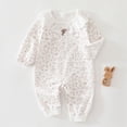 thumbnail image 2 of CAUYDY Newborn Girls Clothes Baby Romper Preemie Long Sleeved Pajamas Fall Winter Infant Girl Bodysuit Toddler Sleepers 3-6M 9-12M 18-24M Sizes 3-6 Months,Khaki, 2 of 7