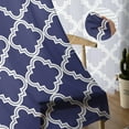 thumbnail image 5 of Quatrefoil Moroccan Pattern Sheer Curtains 84 Inches Long 2 Panels Set, Window Sheer Curtains for Living Room/Bedroom, Geometric Blue Morocco Light Filtering Rod Pocket Curtain 52'' x 84'' x 2, 5 of 7