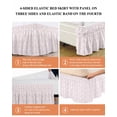 thumbnail image 6 of Pink Spring Floral Wrap Around Bed Skirts for California King Bed 18" Drop,Bed Skirt with Adjustable Elastic Belt Dust Ruffle Bed Valance Elegant Watercolor Summer Botanical Bed Frame Cover, 6 of 7