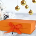 thumbnail image 6 of Gift Box with Ribbon Reusable with Lids Decorative Box Large Closure Storage Box for Keepsake Bridemaid Gifts Birthday Party Orange, 6 of 8