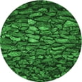 thumbnail image 1 of Ahgly Tapis Rond Lavable en Machine Intérieur Transitionnel Vert Émeraude Profond, 5 Pieds Rond, 1 of 7