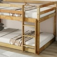 thumbnail image 6 of Harper & Bright Designs Twin over Twin Bunk Bed with Ladder, Floor Bunk Bed with Solid Wood Frame and Guardrail for Boys Girls, Natural, 6 of 10
