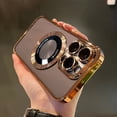 thumbnail image 2 of Luxury Plating Transparent Magnetic Wireless Charging Phone Case for iPhone 11 12 13 14 15 Pro Max 14Plus 15Pro Cases with Lens Protector Shockproof Soft Clear Cover, 2 of 5