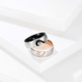 thumbnail image 3 of Anillo de compromiso de pareja con forma de corazón de acero inoxidable, anillo de cola de pareja con diamantes incrustados, 3 of 6