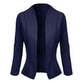thumbnail image 2 of Vedolay Womens Tops Women's Casual Open Front Long Sleeve Work Business Lapel Jacket Blazers with Pockets,Dark Blue M, 2 of 5
