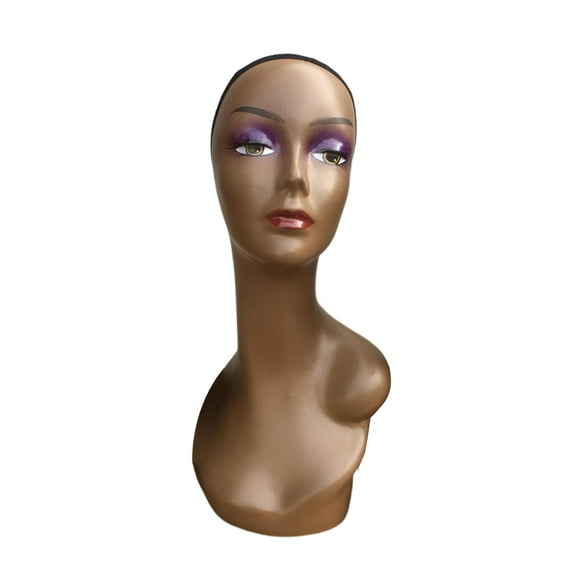 Female Mannequin Head with Shoulder Height 48cm Practical Hat Display Stand Accessories for Display Making, Styling, Glasses,Necklace Style B