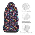 thumbnail image 5 of Honeii colorful mushroom Skull Print Car Seat Covers 2 Pieces, Full Set Universal Seat Covers for Cars, Waterproof Auto Seat Protectors, 5 of 7