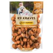 Pur Luv K9 Kraves Chicken and Peanut Butter Mini Bone Treats for Dogs, 20 Count