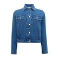 thumbnail image 1 of Chamarra George para Mujer, a la Cintura con Bolsillos Simulados en Pecho Azul Talla M, 1 of 4