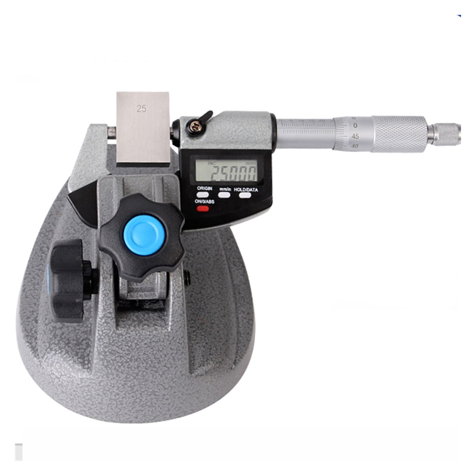 High Precision 0.001mm Electronic Outer Diameter Micrometer 0-25mm Digital Caliper Thickness Gauge Micrometer Base Stand Holder ,Easy to Use