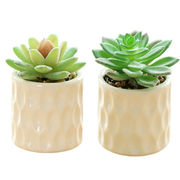 2 uds simulación de flores artificiales bonsái suculento moda pequeños adornos artificiales plantas verdes artificiales