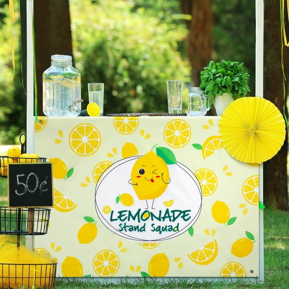 Lemonade Stand Table Cover for s, Large Lemon Print Tablecloth for Summer Parties, Essential Lemon Themed Birthday Beach Picnic Supplies and Decor, Yellow