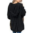 thumbnail image 4 of LYXSSBYX Winter Jackets Women Plus Size Fashion Woman Long Sleeve T-Shirt Printing Blouse Hooded Cardigan Fleece Coat Tops, 4 of 5