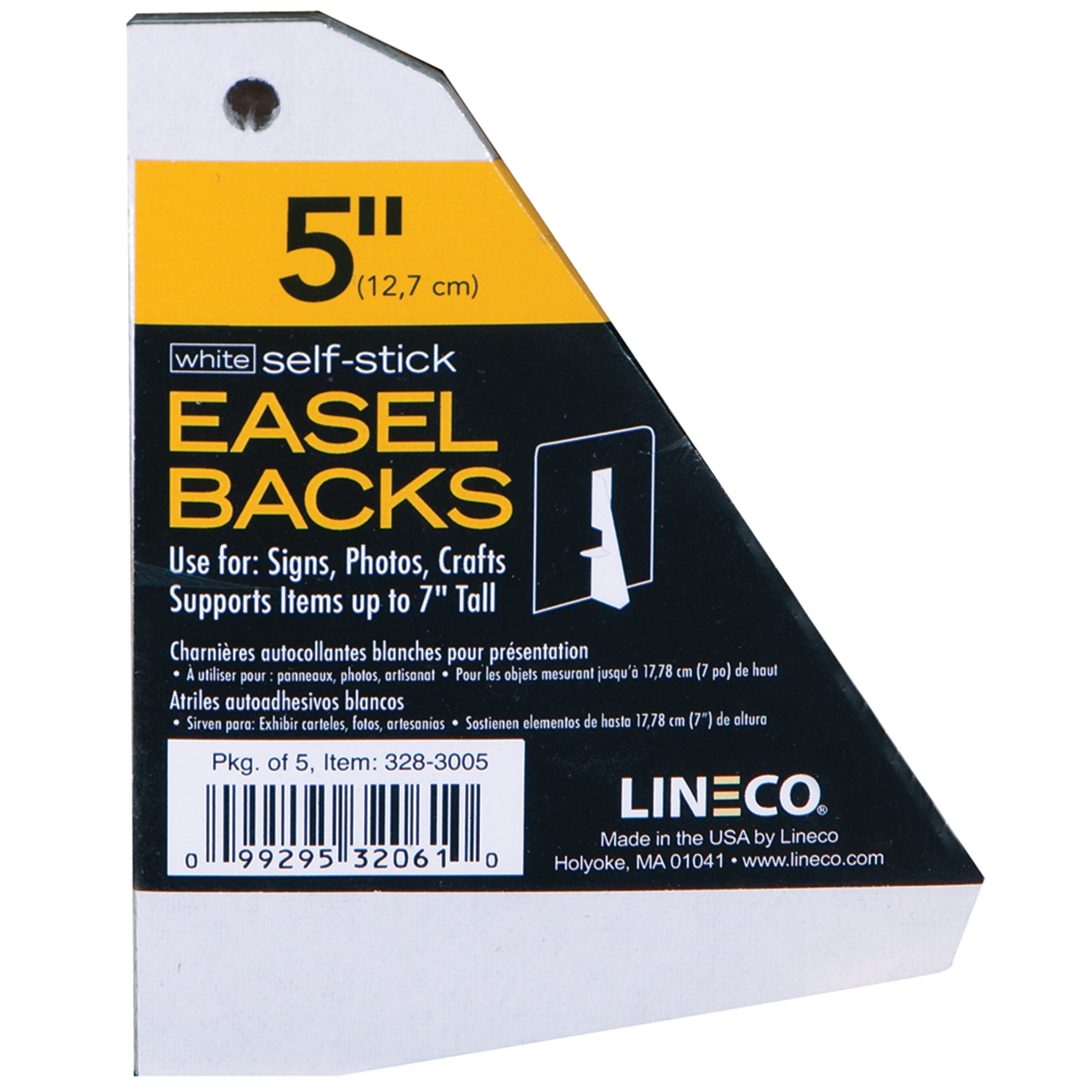 Lineco/University Products Self-Stick Easel-Backs, White, 5/Pkg., 5'