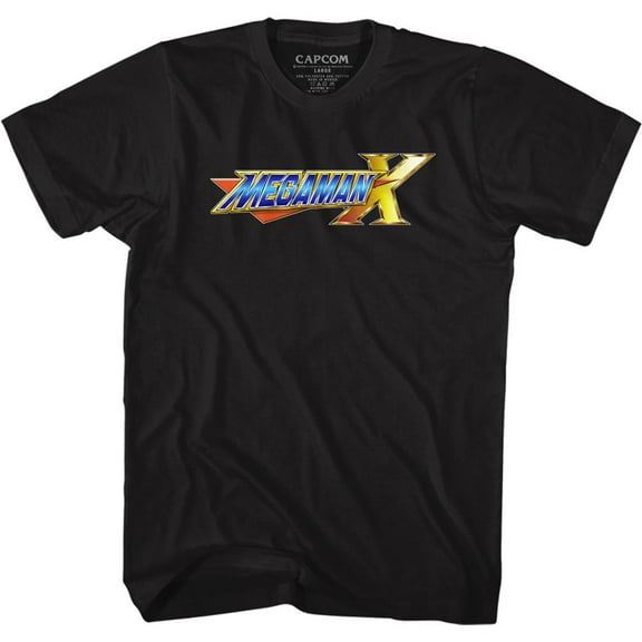 Mega Man Mega Man X Logo Black Adult T-Shirt